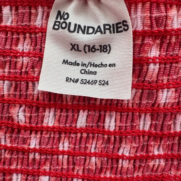 No Boundaries Red White Polka Dot Eyelet Strapless Tank Top XL - Picture 7 of 8